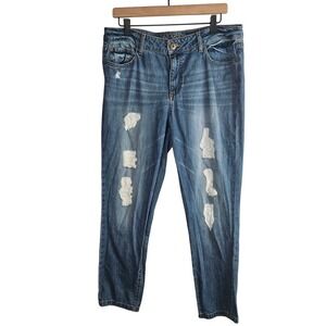 DL1961 Nolita Slouchy Slim Fit Distressed Jeans 31 Washed Blue